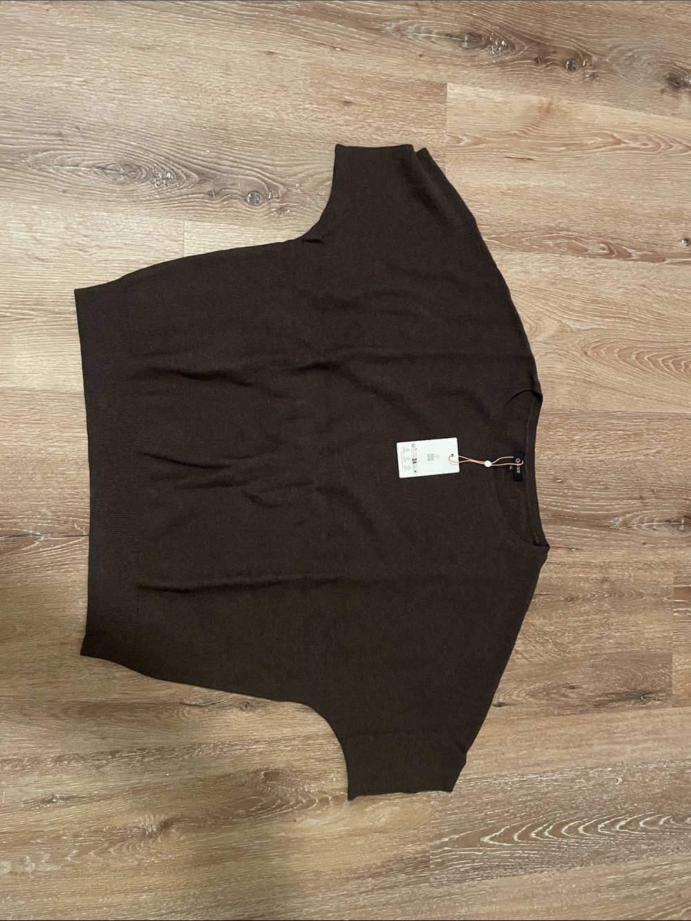 Quince Black Crew-Neck Short Sleeve Sweater